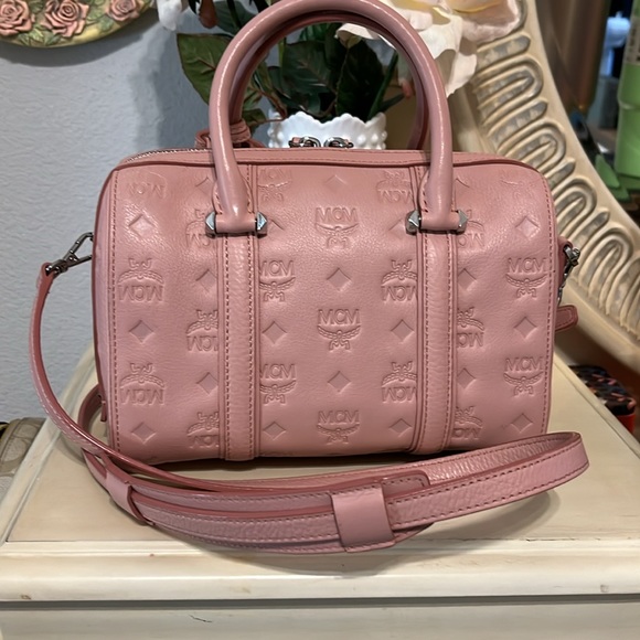Authentic Boston Bag in Monogram Debossed Nappa Leather Pink - Picture 9 of 15